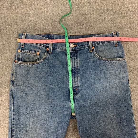 Vintage Levis 505 Jeans Mens 38 Blue Regular Fit Straight Denim High Rise 2002 - Picture 8 of 14